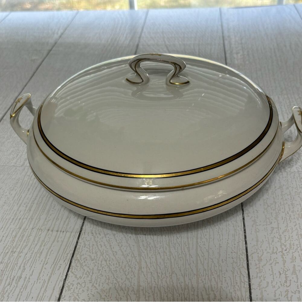 Vintage Solian Ware Gold Covered Vegetable Server